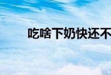 吃啥下奶快還不胖（吃啥下奶最快）