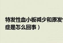 特發(fā)性血小板減少和原發(fā)性血小板減少（特發(fā)性血小板減少癥是怎么回事）