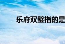 樂府雙璧指的是（樂府雙璧指的是）