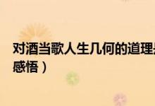 對(duì)酒當(dāng)歌人生幾何的道理是什么（對(duì)酒當(dāng)歌人生幾何含義與感悟）