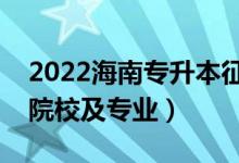 2022海南專升本征集志愿招生計(jì)劃（有哪些院校及專業(yè)）