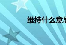 維持什么意思（維持的含義）