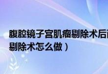 腹腔鏡子宮肌瘤剔除術后兩周可以蹲便嗎（腹腔鏡子宮肌瘤剔除術怎么做）