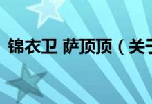 錦衣衛(wèi) 薩頂頂（關(guān)于錦衣衛(wèi) 薩頂頂?shù)慕榻B）
