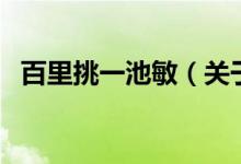 百里挑一池敏（關于百里挑一池敏的介紹）