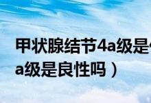 甲狀腺結(jié)節(jié)4a級是代表大小嗎（甲狀腺結(jié)節(jié)4a級是良性嗎）