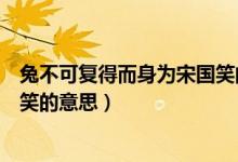 兔不可復得而身為宋國笑的意思是（兔不可復得而身為宋國笑的意思）