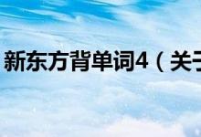 新東方背單詞4（關(guān)于新東方背單詞4的介紹）