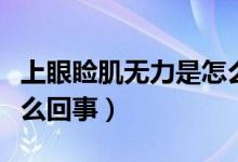 上眼瞼肌無力是怎么回事（上眼瞼肌無力是怎么回事）