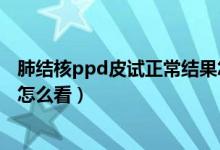 肺結核ppd皮試正常結果怎么看（肺結核ppd皮試正常結果怎么看）