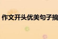 作文開頭優(yōu)美句子摘抄（作文開頭優(yōu)美句子）