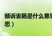 傾訴衷腸是什么意思（怎么理解傾訴衷腸的意思）