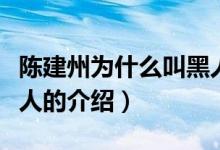 陳建州為什么叫黑人（關(guān)于陳建州為什么叫黑人的介紹）