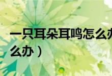 一只耳朵耳鳴怎么辦小妙招（一只耳朵耳鳴怎么辦）