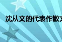 沈從文的代表作散文集（沈從文個人簡介）