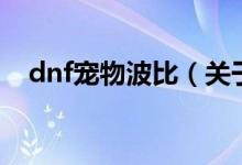 dnf寵物波比（關(guān)于dnf寵物波比的介紹）