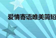 愛情寄語唯美簡(jiǎn)短（愛情寄語唯美分享）