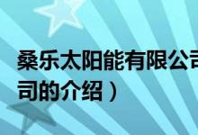 桑樂太陽能有限公司（關(guān)于桑樂太陽能有限公司的介紹）