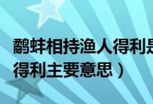 鷸蚌相持漁人得利是什么意思（鷸蚌相持漁人得利主要意思）