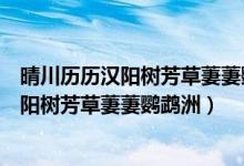 晴川歷歷漢陽樹芳草萋萋鸚鵡洲所展現(xiàn)的畫面（晴川歷歷漢陽樹芳草萋萋鸚鵡洲）