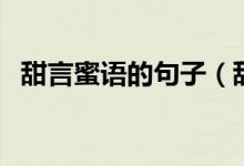 甜言蜜語的句子（甜言蜜語的句子有哪些）