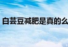 白蕓豆減肥是真的么（白蕓豆減肥是真是假）