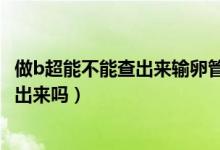 做b超能不能查出來(lái)輸卵管堵塞（輸卵管堵塞做b超可以檢查出來(lái)嗎）