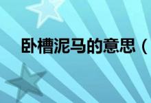 臥槽泥馬的意思（臥槽泥馬是什么意思）