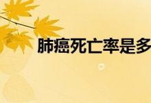 肺癌死亡率是多少（肺癌死前癥狀）