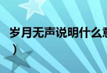 歲月無聲說明什么意思（歲月無聲是什么意思）
