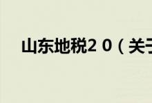 山東地稅2 0（關(guān)于山東地稅2 0的介紹）