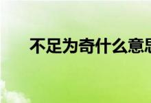 不足為奇什么意思（不足為奇的意思）