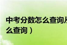中考分?jǐn)?shù)怎么查詢(xún)從哪個(gè)網(wǎng)站查（中考分?jǐn)?shù)怎么查詢(xún)）
