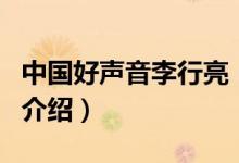 中國好聲音李行亮（關(guān)于中國好聲音李行亮的介紹）
