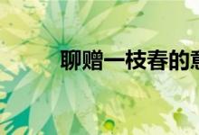 聊贈一枝春的意思（聊贈一枝春）