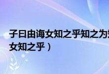 子曰由誨女知之乎知之為知之不知為知之是知也（子曰由誨女知之乎）