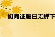 初聞?wù)餮阋褵o蟬下句（初聞?wù)餮阋褵o蟬）