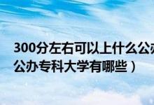 300分左右可以上什么公辦專科學(xué)校（2022年300分左右的公辦?？拼髮W(xué)有哪些）