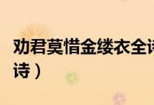 勸君莫惜金縷衣全詩(shī)譯文（勸君莫惜金縷衣全詩(shī)）