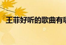 王菲好聽的歌曲有哪些（王菲好聽的歌曲）