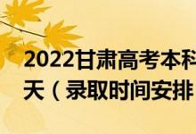 2022甘肅高考本科二批錄取時間從哪天到哪天（錄取時間安排）