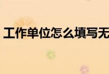 工作單位怎么填寫(xiě)無(wú)業(yè)（工作單位怎么填寫(xiě)）
