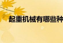 起重機械有哪些種類（起重機械有哪些）