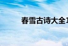 春雪古詩大全100首（春雪古詩）