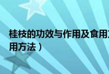 桂枝的功效與作用及食用方法大全（桂枝的功效與作用及食用方法）