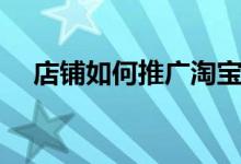 店鋪如何推廣淘寶單品（店鋪如何推廣）