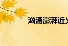 洶涌澎湃近義詞（洶的組詞）