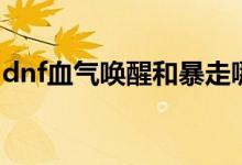 dnf血氣喚醒和暴走哪個重要（dnf血氣喚醒）