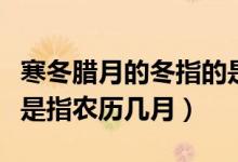 寒冬臘月的冬指的是陰歷幾月（寒冬臘月的冬是指農(nóng)歷幾月）