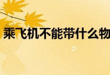 乘飛機不能帶什么物品（乘飛機不能帶什么）